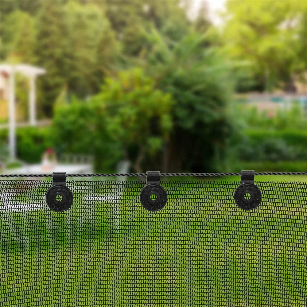 50PCS Round Plastic Sun Shade Net Black Clips Shade Cloth Plastic Clips