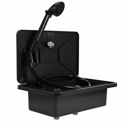 Caravan Camper Trailer Boat RV External Shower Box Kit Faucet Black Outdoor