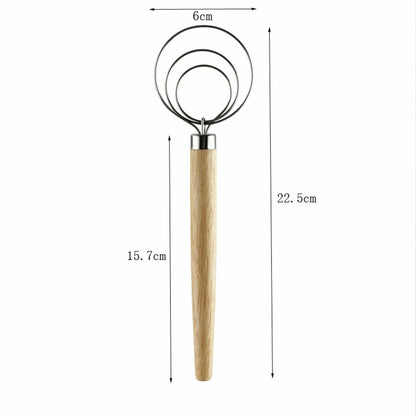 2PCS Artisan Bread Mixing Baking Danish Dough Stainless Steel Wire Whisk Mixer