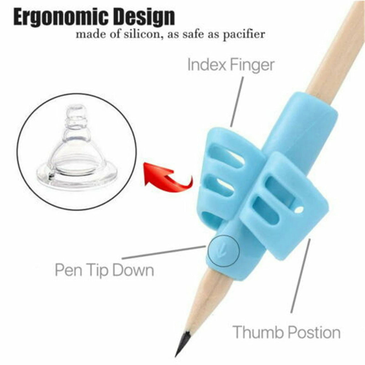 Pen Writing Set Aid Grip Posture Tools Correction Children Pencil Holder 3PCS