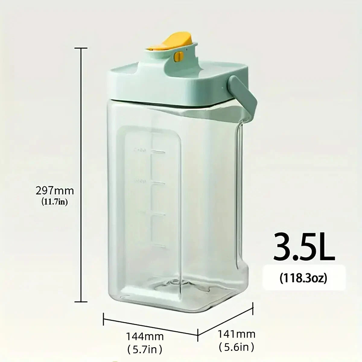 Cold Water Kettle Jug Large Capacity Beverage Dispenser Home Use Mug Green 3.5L