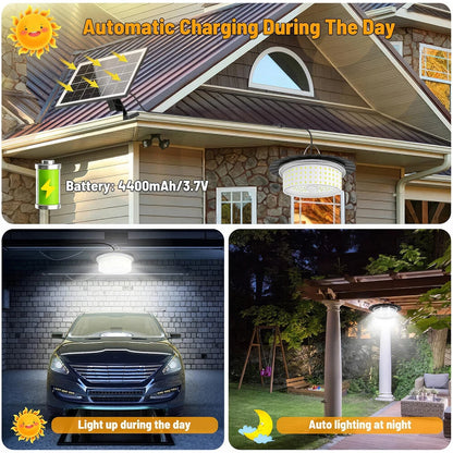244 LED Hanging Light Solar Powered Light Garden Garage Shed Tent Lamp