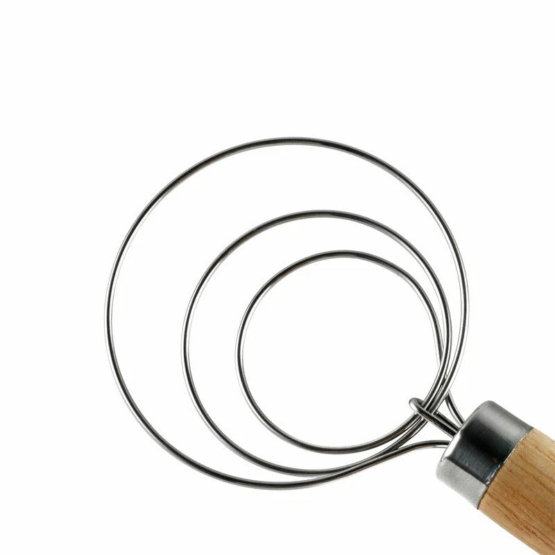 2PCS Artisan Bread Mixing Baking Danish Dough Stainless Steel Wire Whisk Mixer