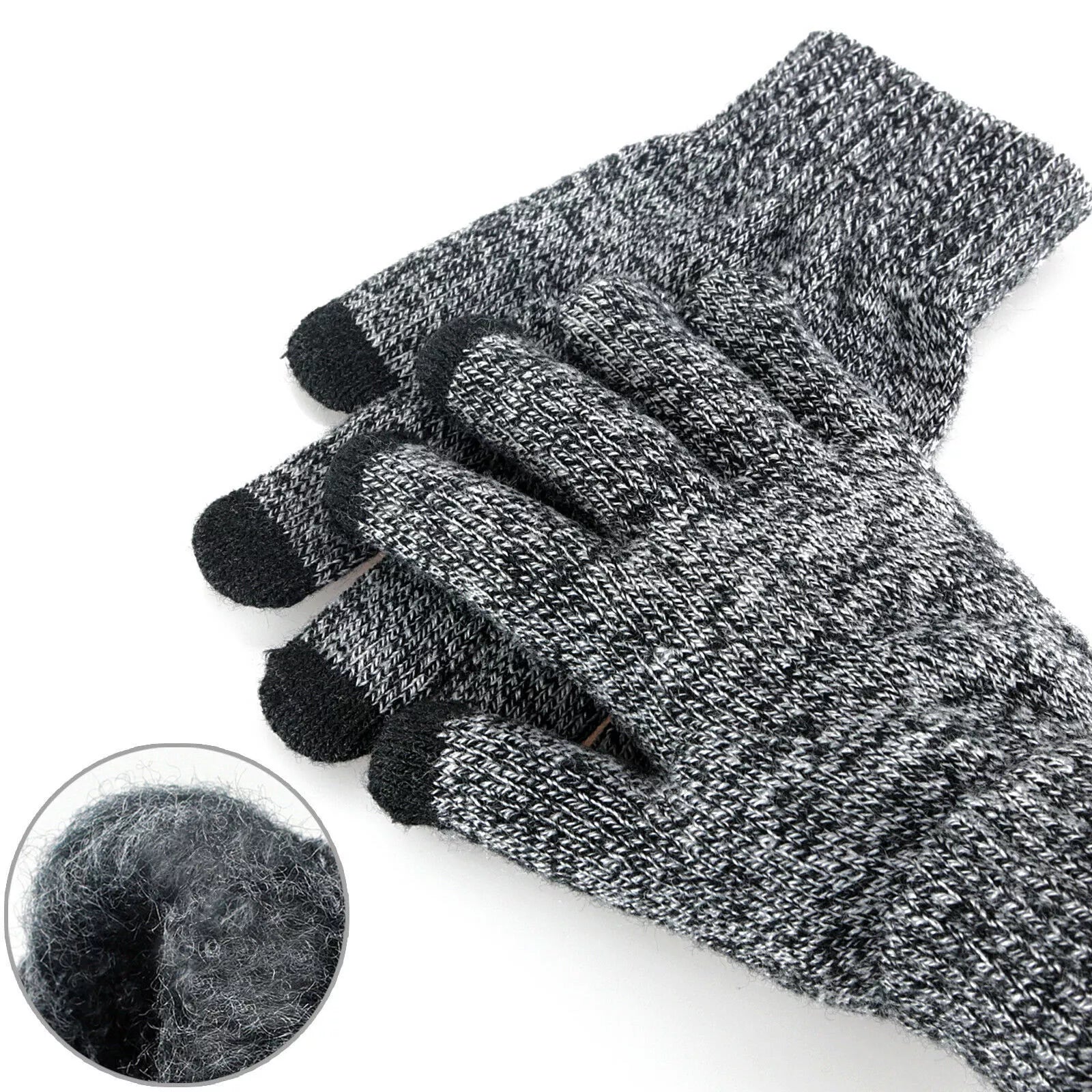1Pair Soft Wool Winter Gloves Warmer Mobile Phone Warm Touch Screen Men Women