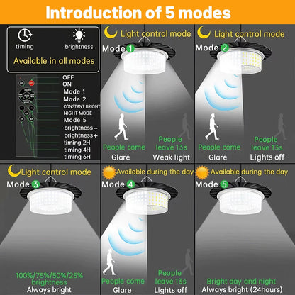 244 LED Hanging Light Solar Powered Light Garden Garage Shed Tent Lamp