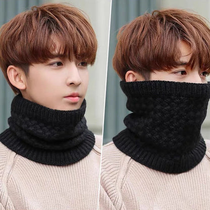 Winter Knitted Scarf Thermal Warm Thicken Chunky Neck Warmer Tube Black