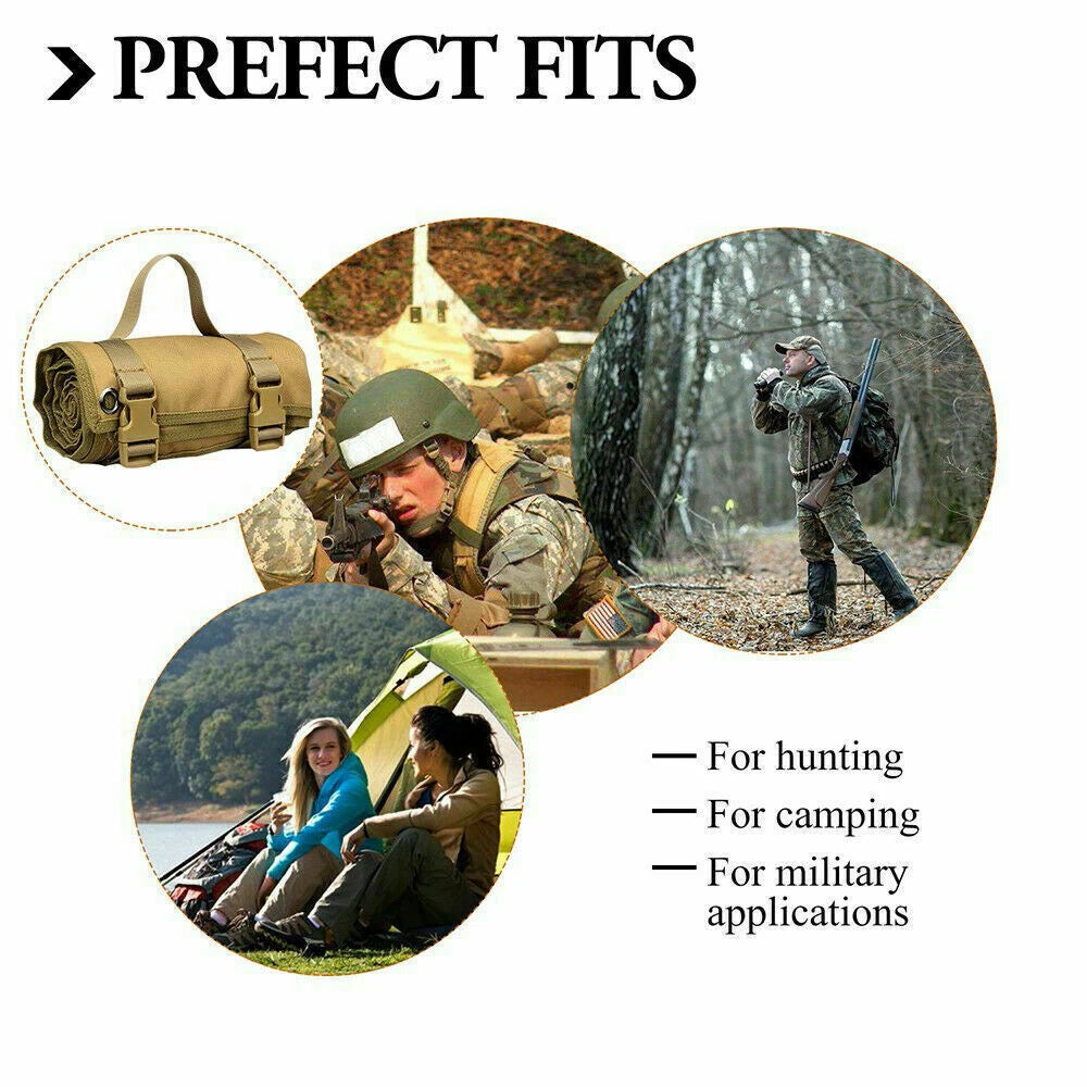 Training Molle Roll Up Hunting Gun Pad Tactical Shooting Range Mat Khaki