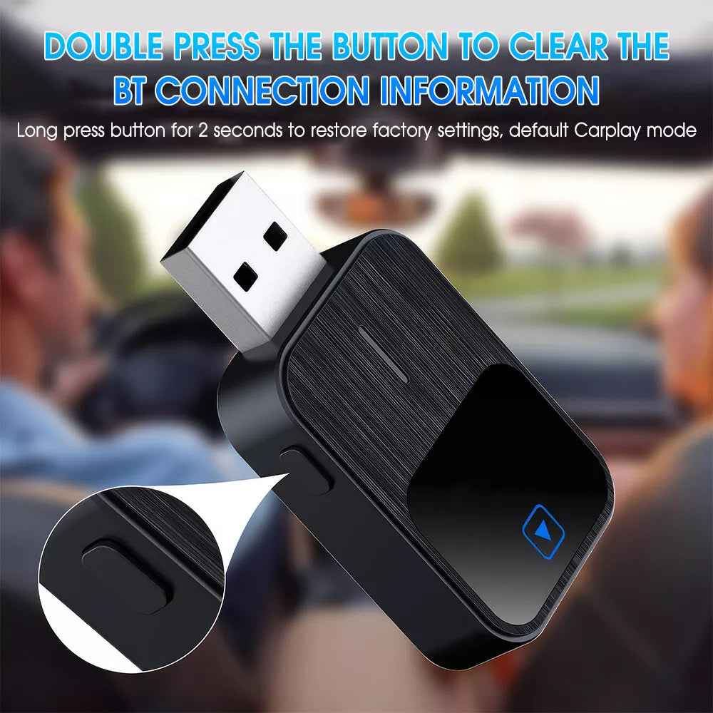 USB Car Dongle Adapter Android Auto Carplay Wired to Wireless Adapter