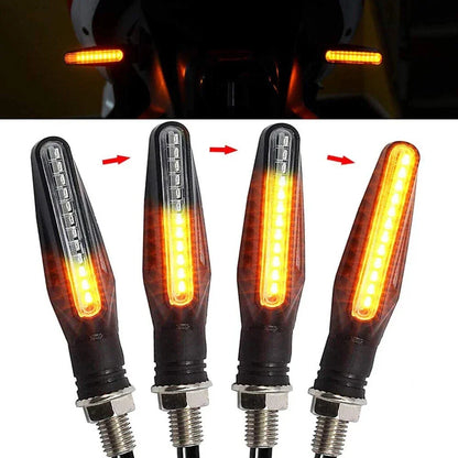4X Flowing Water Light Amber Blinker Lamp Motorcycle Indicators LED Turn Signal