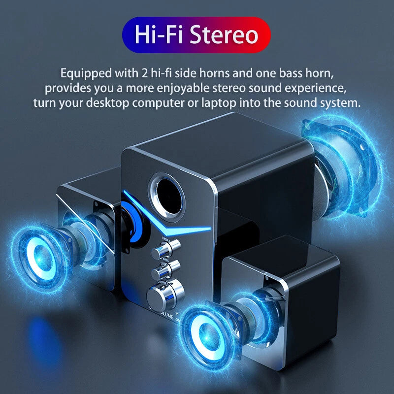 PC Desktop Laptop TV Subwoofer System Wired Bluetooth Computer Speaker