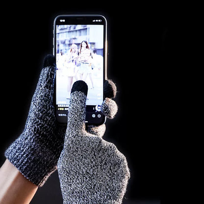 1Pair Soft Wool Winter Gloves Warmer Mobile Phone Warm Touch Screen Men Women