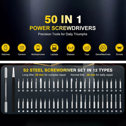 Power Precision Electric Screwdriver 50-IN-1 Set Cordless Mini Repair Tool Kit