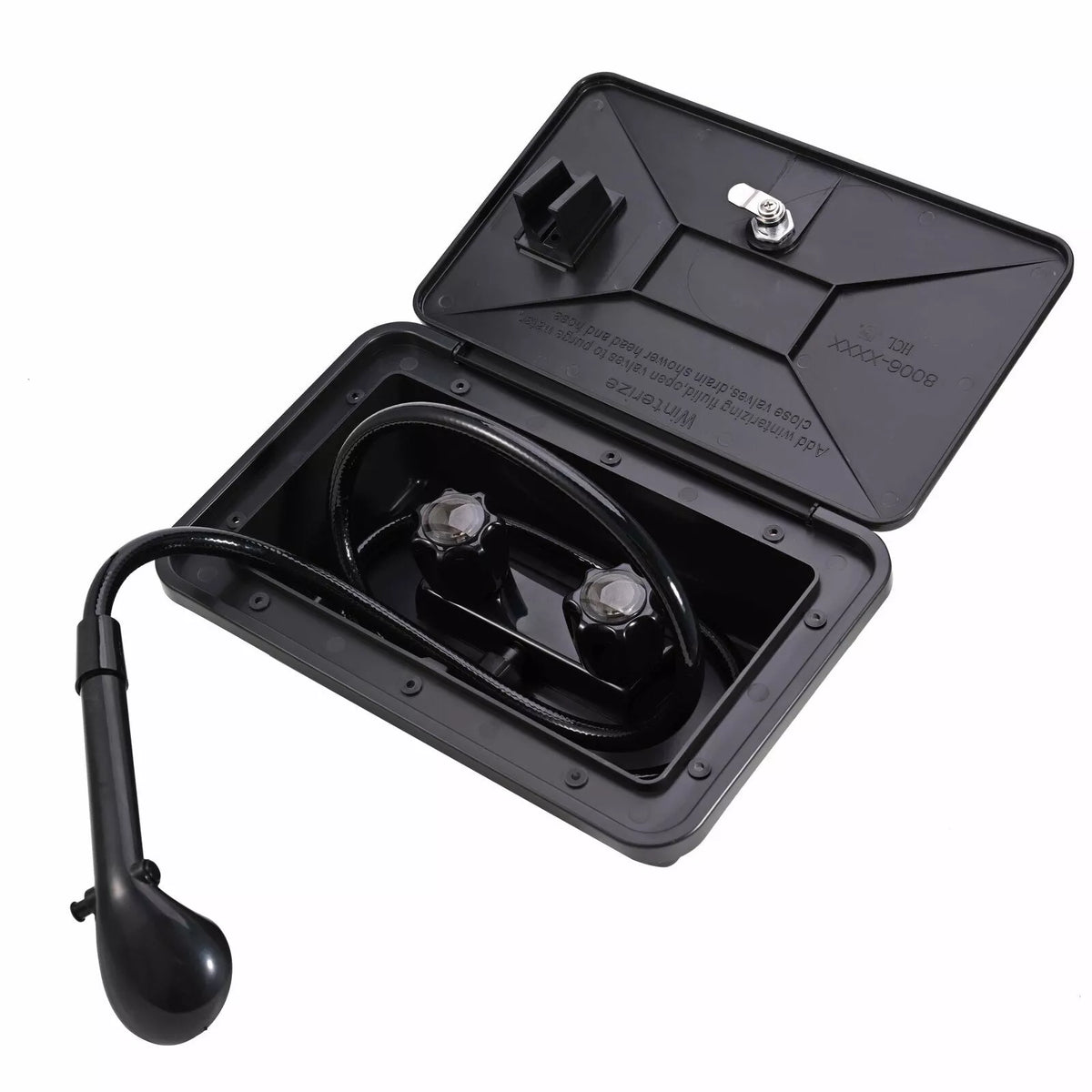 Caravan Camper Trailer Boat RV External Shower Box Kit Faucet Black Outdoor