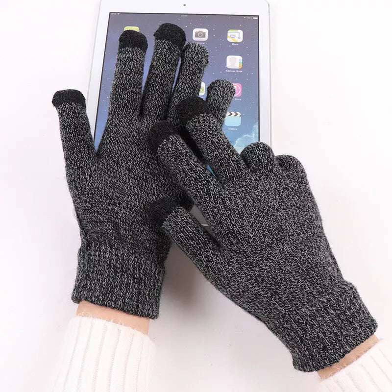 1Pair Soft Wool Winter Gloves Warmer Mobile Phone Warm Touch Screen Men Women