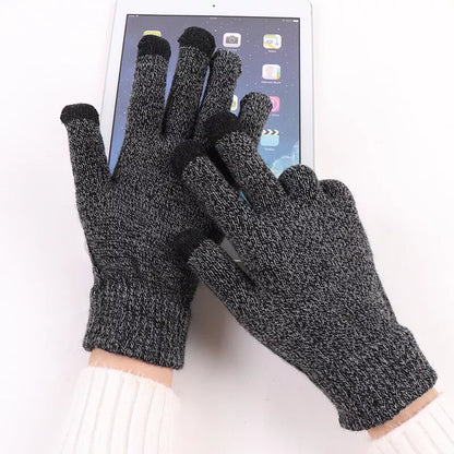 1Pair Soft Wool Winter Gloves Warmer Mobile Phone Warm Touch Screen Men Women