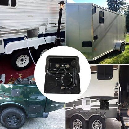 Caravan Camper Trailer Boat RV External Shower Box Kit Faucet Black Outdoor