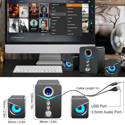 PC Desktop Laptop TV Subwoofer System Wired Bluetooth Computer Speaker