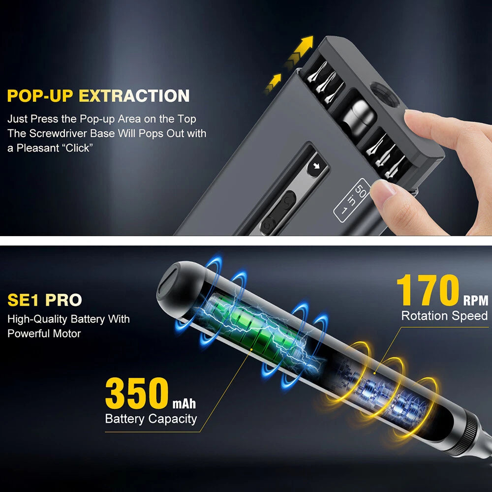 Power Precision Electric Screwdriver 50-IN-1 Set Cordless Mini Repair Tool Kit