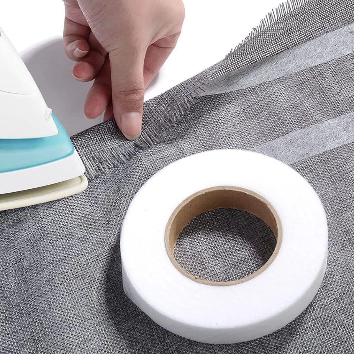 64M Adhesive Hem Fabric Fusing Tape Iron-on Hemming Tape 15mm Wide