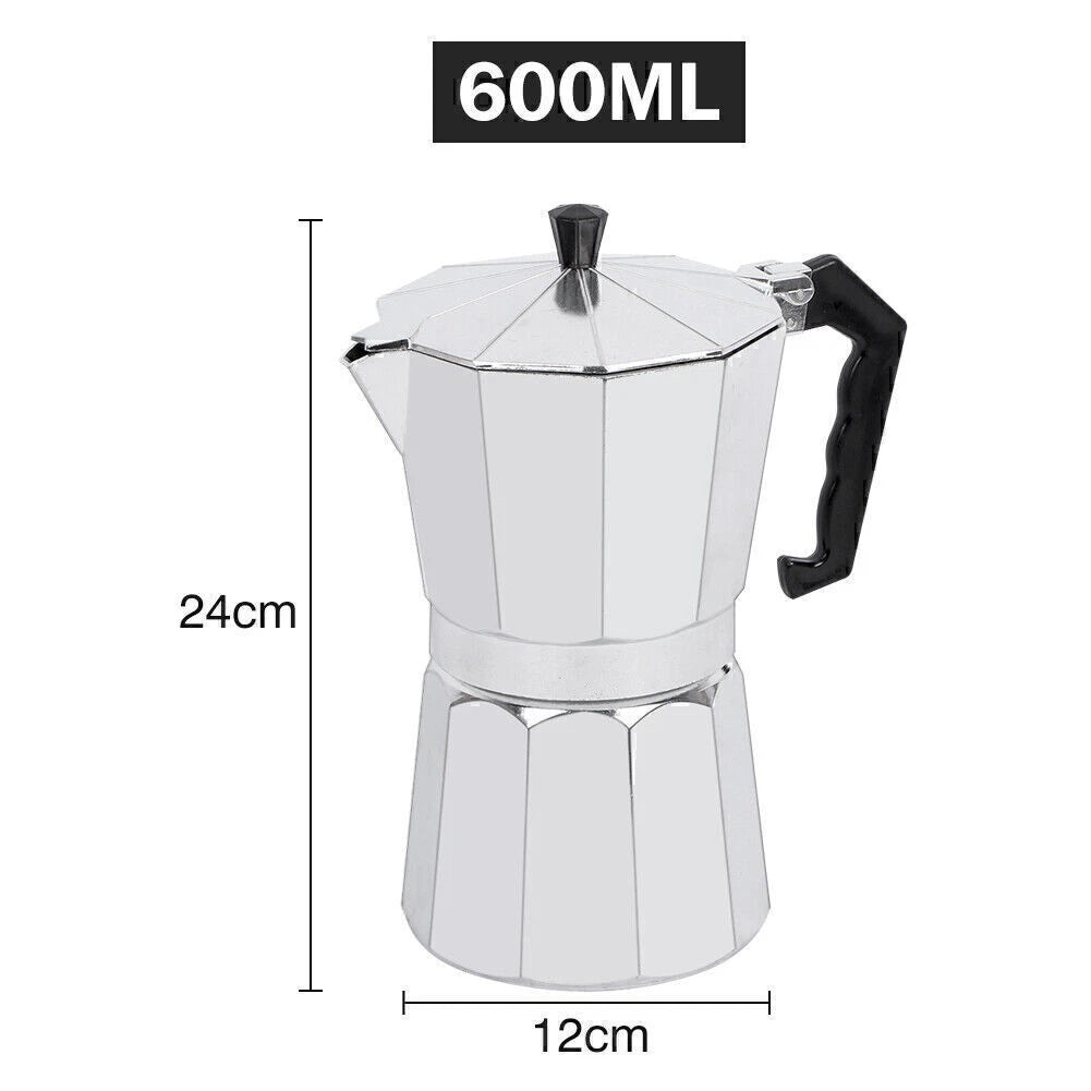 600ML Espresso Coffee Latte Pot Stove Top Italian Coffee Maker Moka Pot