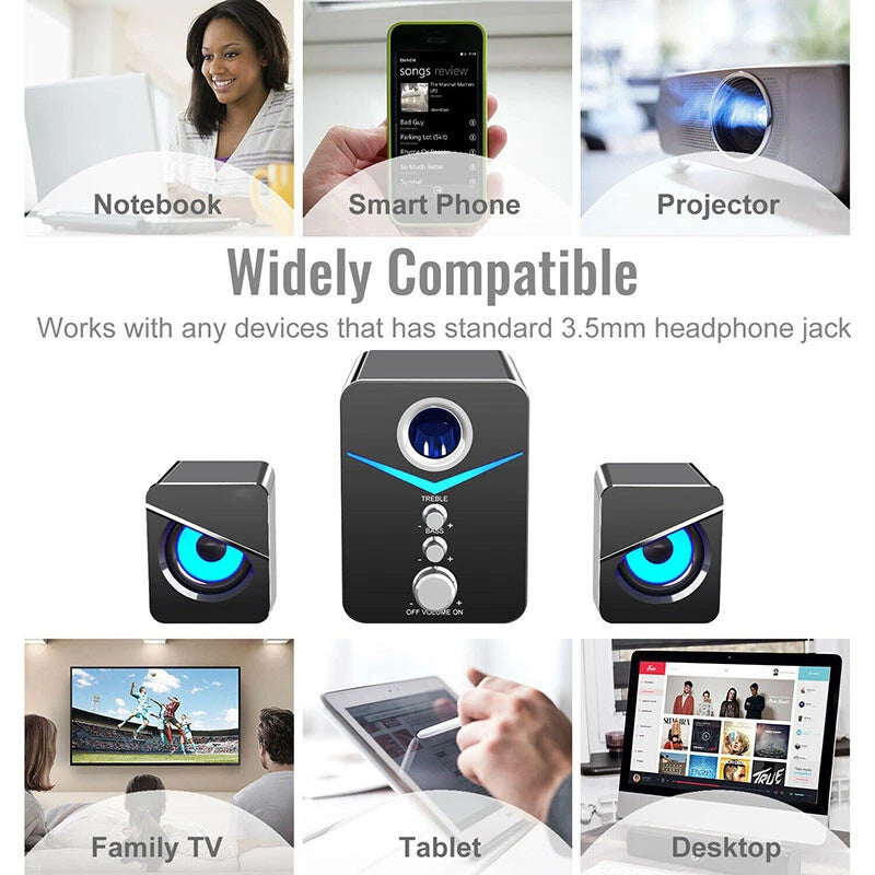 PC Desktop Laptop TV Subwoofer System Wired Bluetooth Computer Speaker