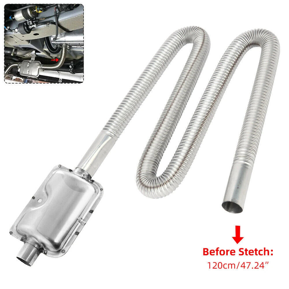 Car Parking 120cm Exhaust Pipe Hose Air Diesel Heater 25mm Silencer Muffler Kit