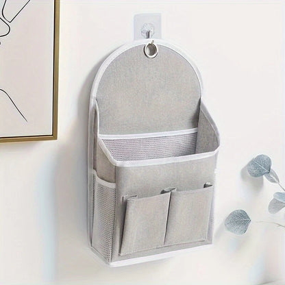 Pouch Book Holder Phone Pocket Home Organiser Wall Hanging Storage Bag Hook Grey