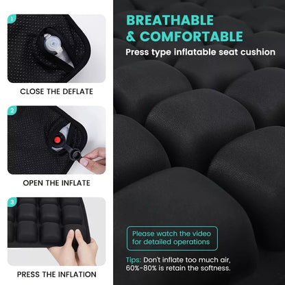 Anti-Decubitus Airbag Wheelchair Inflatable Travel Cushion Office Car Air Seat
