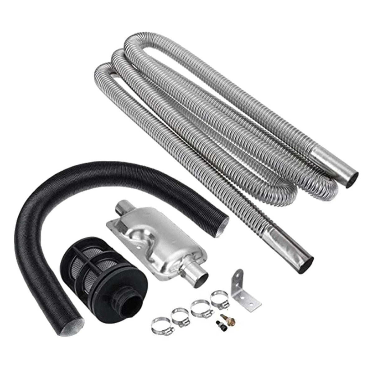 Car Parking 120cm Exhaust Pipe Hose Air Diesel Heater 25mm Silencer Muffler Kit