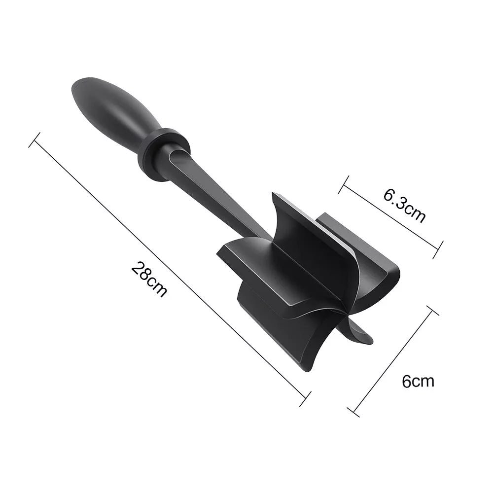 Heat Resistant Meat Masher Hamburger Ground Beef Masher Chopper Black