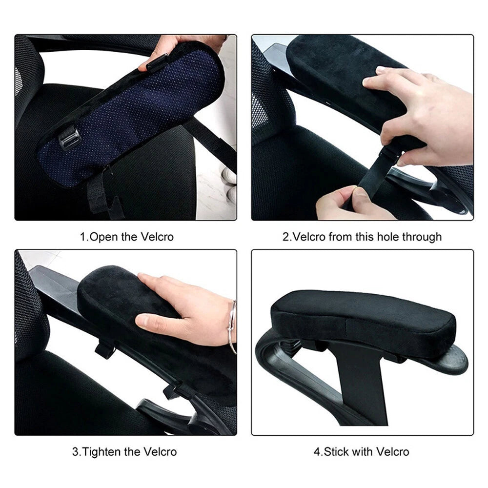 2PCS Elbow Arm Rest Pad Memory Foam Cushions Support Cover Chair Armrest