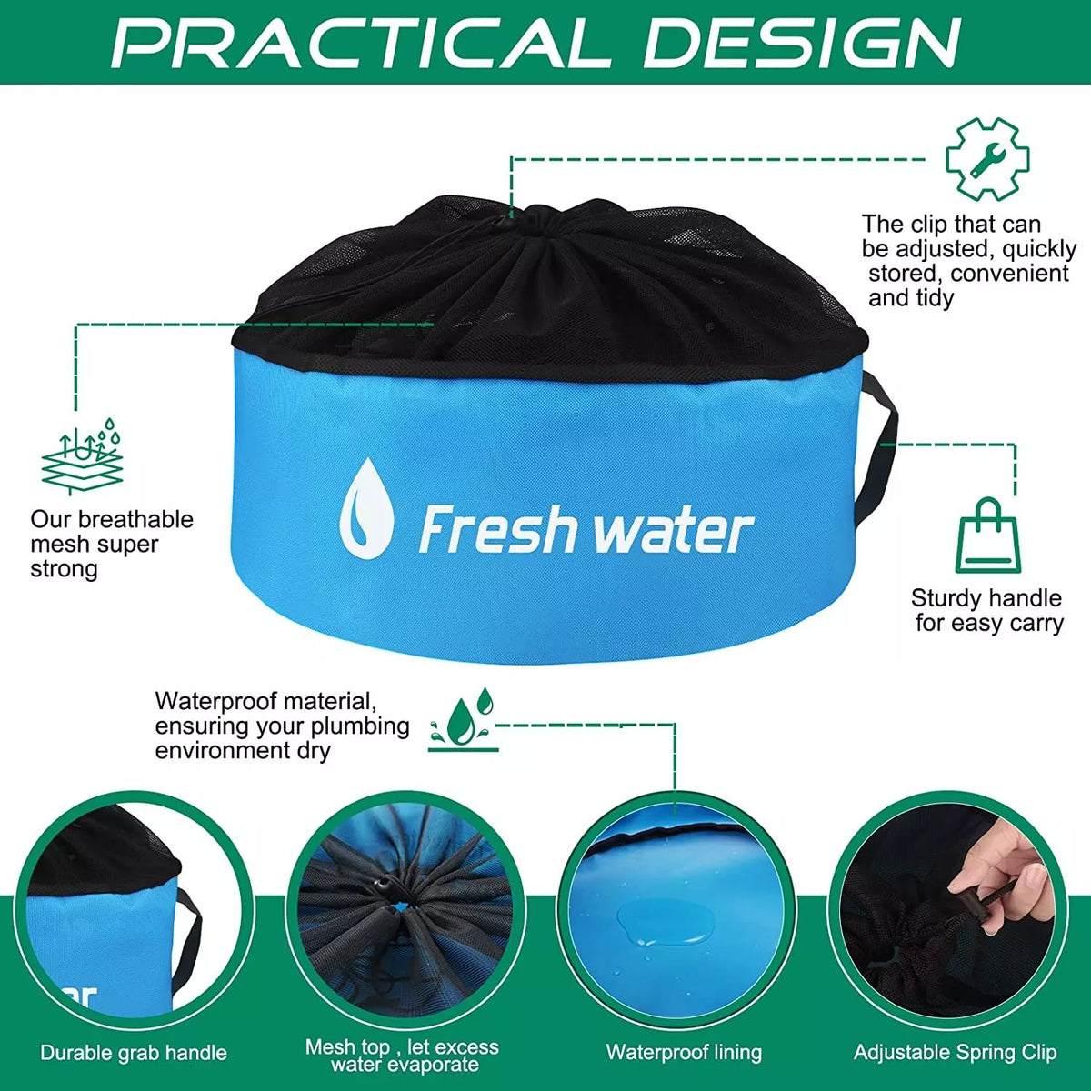 4Pcs RV Hose Bag Caravan Camping Storage Water Hose Electrical Cords Organizer