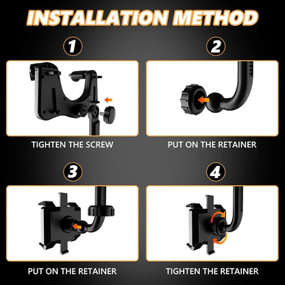 360° Rotatable Retractable Rearview Mirror Multifunctional Car Phone Holder