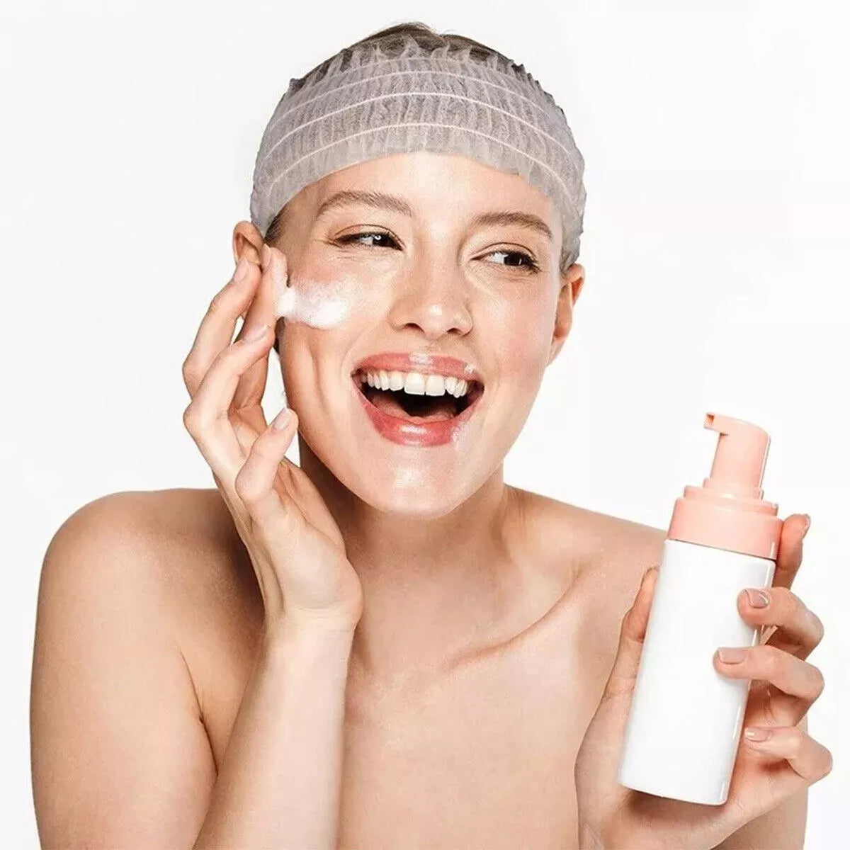 100pcs Salon Care Hair Styling Nets Nonwoven Disposable Hair Bands White