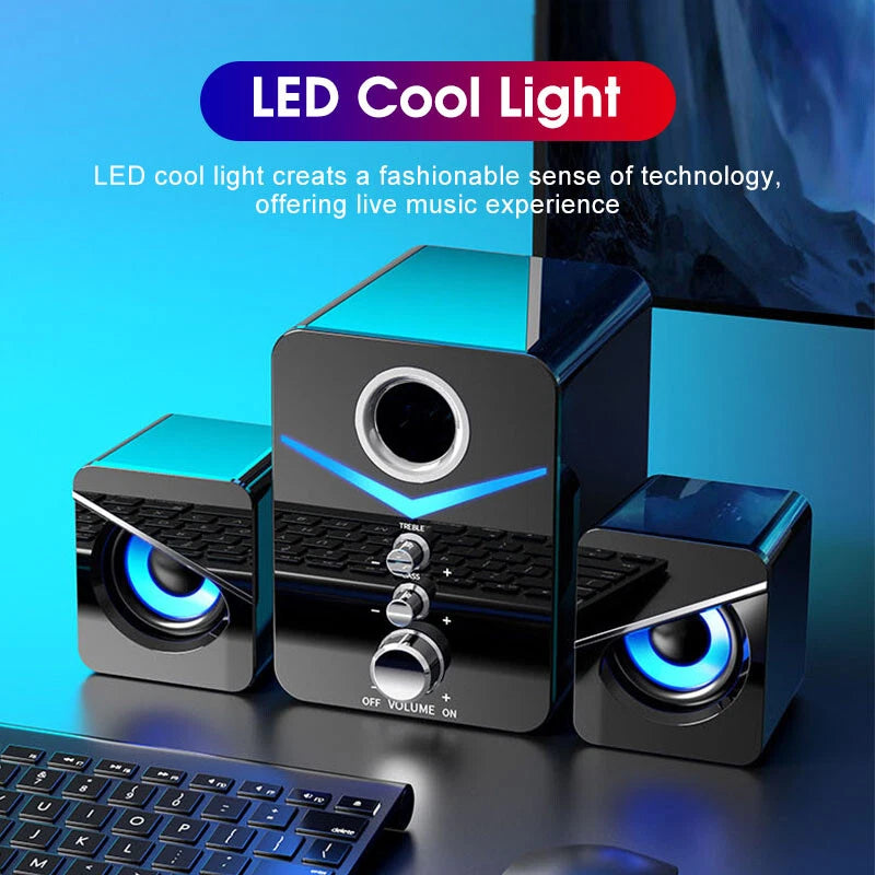 PC Desktop Laptop TV Subwoofer System Wired Bluetooth Computer Speaker
