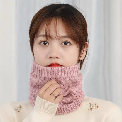 Winter Knitted Scarf Thermal Warm Thicken Chunky Neck Warmer Tube Pink