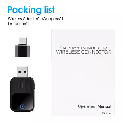 USB Car Dongle Adapter Android Auto Carplay Wired to Wireless Adapter
