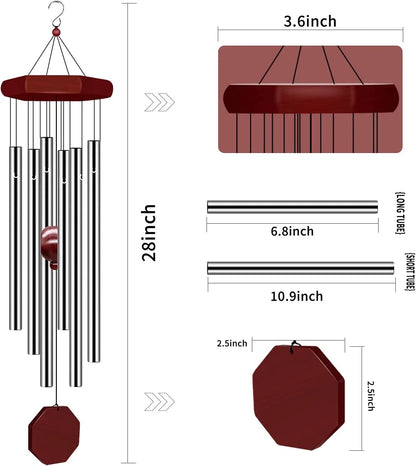 Home Decor Wind Chimes Garden Large Deep Tone Windchime 6 Tubes Chapel Bell