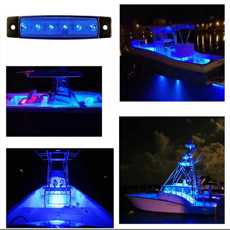 12X Deck Courtesy Lights Marine Boat Blue LED Waterproof Stern Transom Light