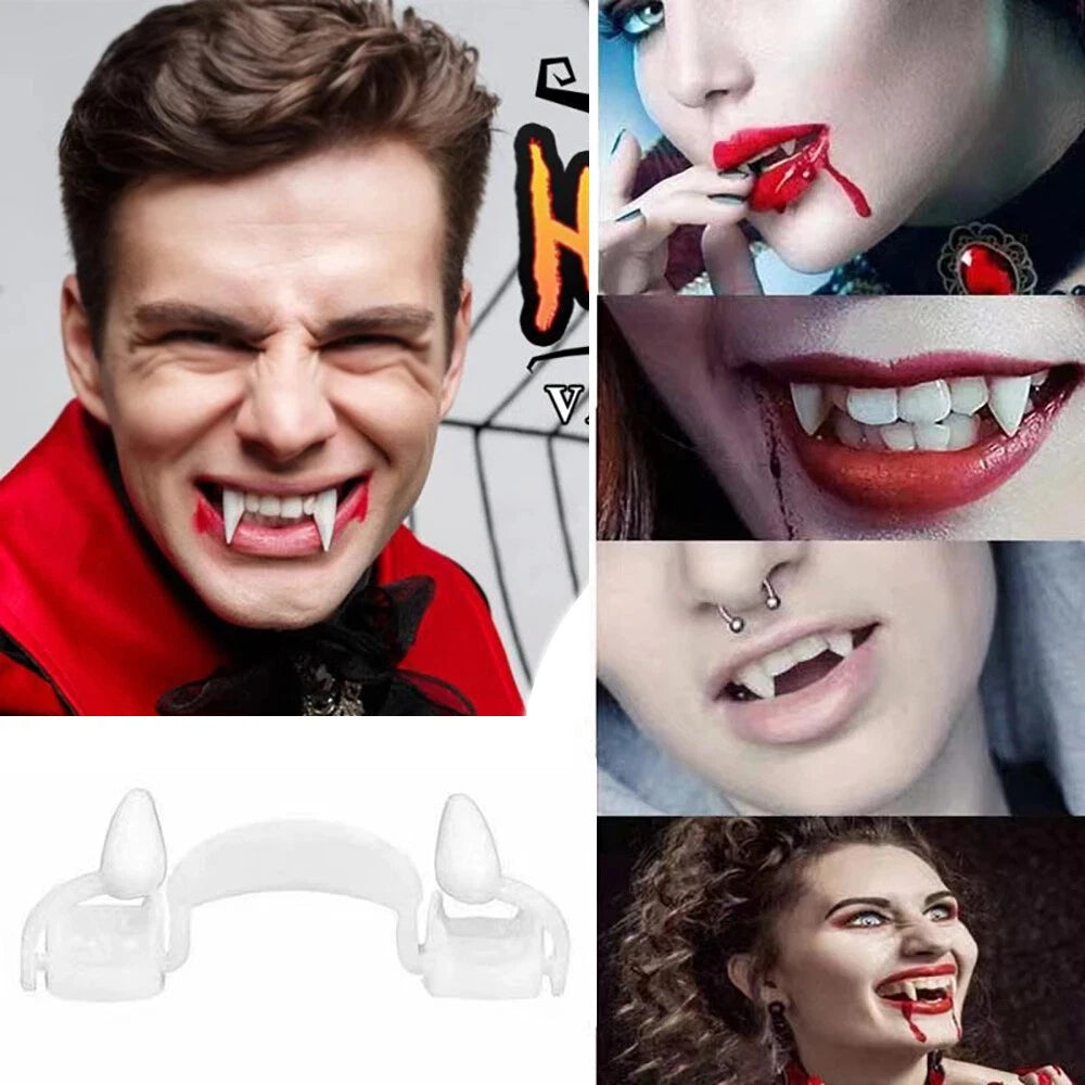 Zombie Horrific Tooth Fangs Retractable Vampire Teeth Halloween Cosplay Makeup