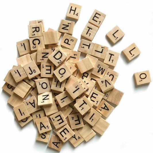 200x Alphabet Scrabble Tiles Letters Numbers Christmas Wooden Letters