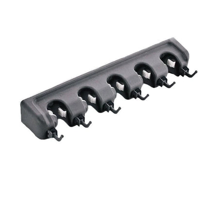 Wall Mounted Brush Storage Rack Broom Hanger Mop Holder Kitchen Organizer Grey