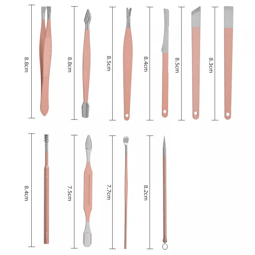 18pcs Stainless Steel Nail Grooming Clippers Tool Manicure Pedicure Kit Set