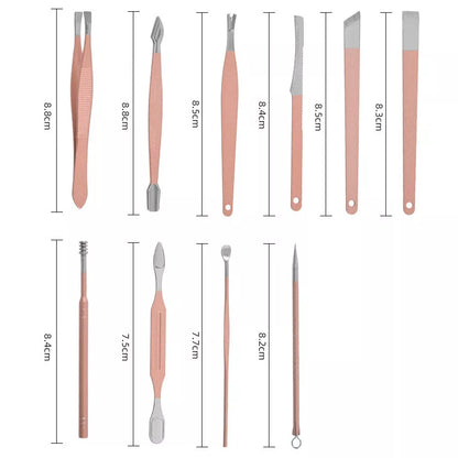 18pcs Stainless Steel Nail Grooming Clippers Tool Manicure Pedicure Kit Set
