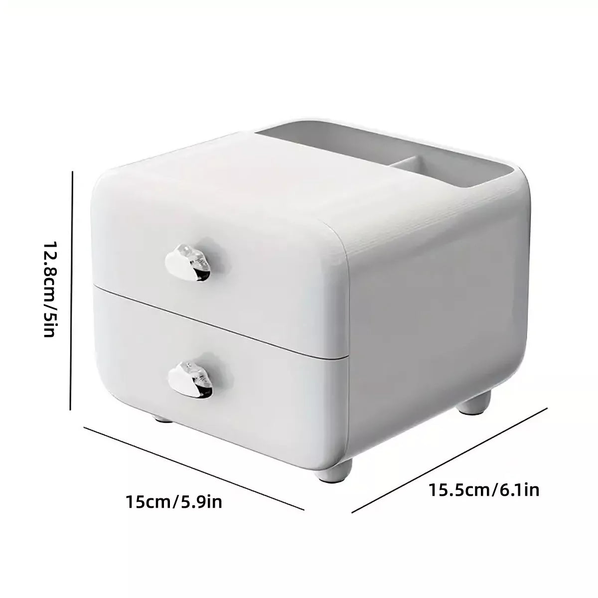 Storage Drawer Box Office Children Desk Multifunctional Desktop Organizer White