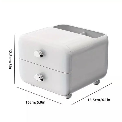 Storage Drawer Box Office Children Desk Multifunctional Desktop Organizer White