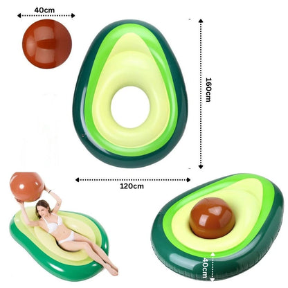 Pool Lounger Float Fun Ball Summer Avocado Inflatable Pool Bed Water Relax Toy