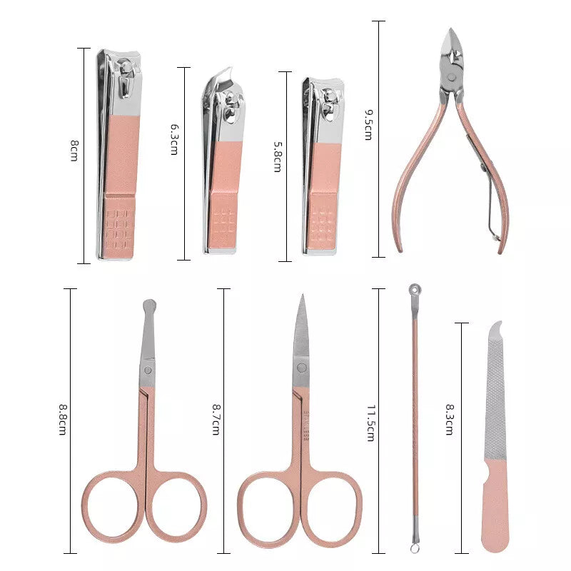 18pcs Stainless Steel Nail Grooming Clippers Tool Manicure Pedicure Kit Set