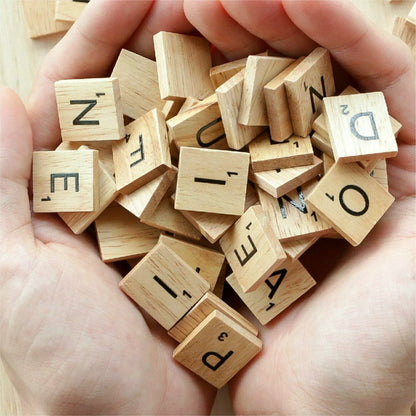200x Alphabet Scrabble Tiles Letters Numbers Christmas Wooden Letters