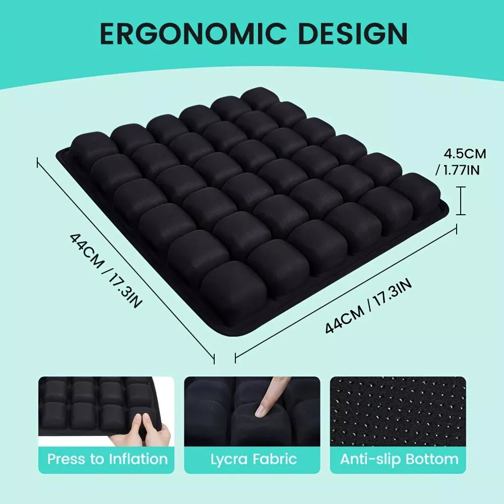 Anti-Decubitus Airbag Wheelchair Inflatable Travel Cushion Office Car Air Seat